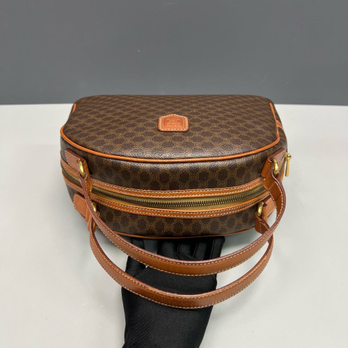 Celine Handbag Macadam Logo Brown