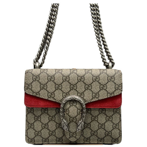 Gucci Mini Dionysus GG Supreme Monogram Beige Red