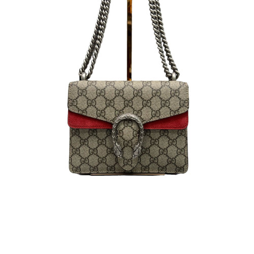 Gucci Mini Dionysus GG Supreme Monogram Beige Red