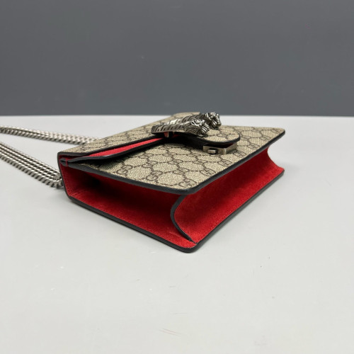 Gucci Mini Dionysus GG Supreme Monogram Beige Red