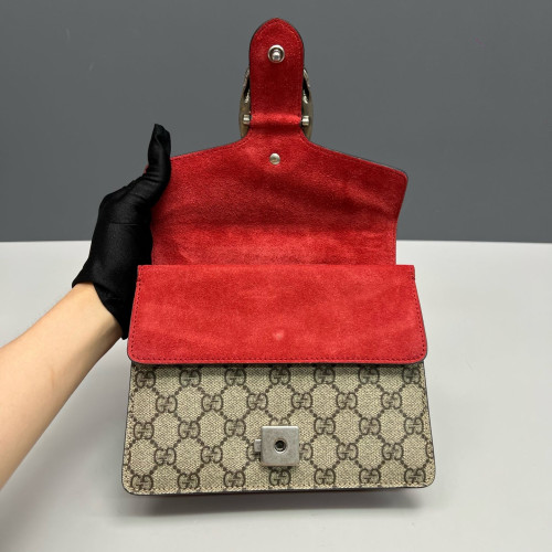 Gucci Mini Dionysus GG Supreme Monogram Beige Red