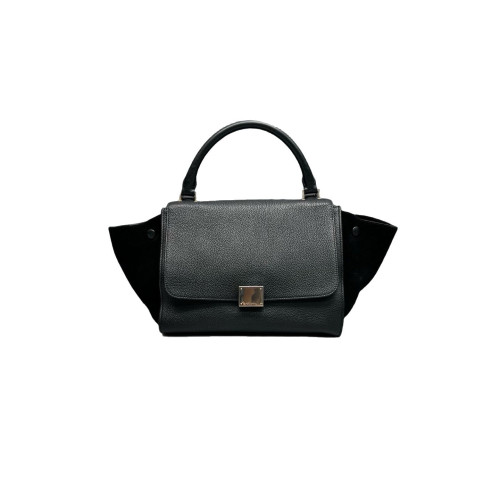 Celine Small Trapeze Calfskin Suede Black