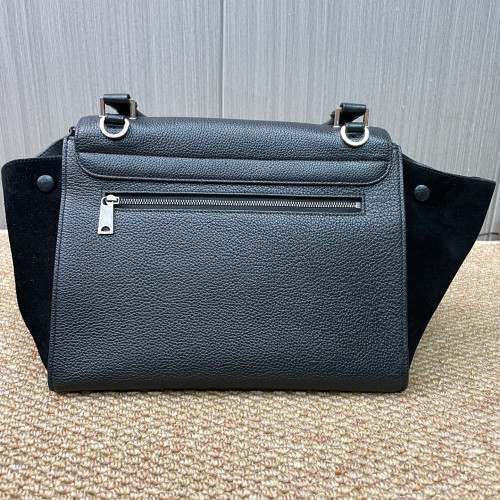 Celine Small Trapeze Calfskin Suede Black