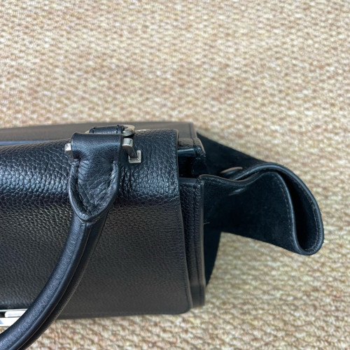 Celine Small Trapeze Calfskin Suede Black