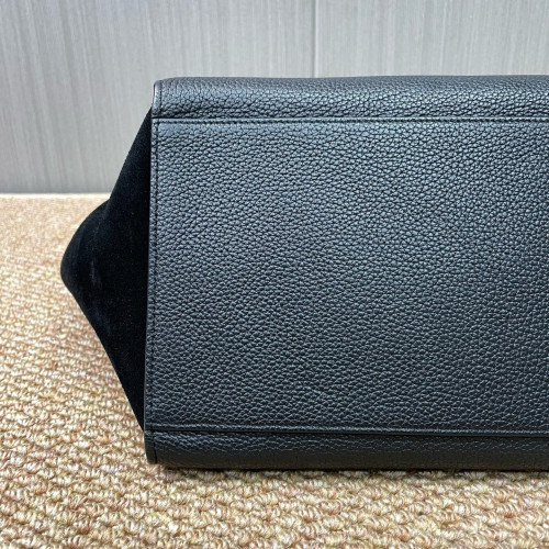Celine Small Trapeze Calfskin Suede Black
