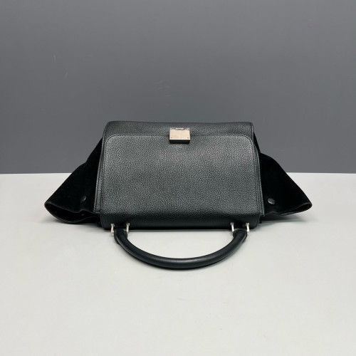 Celine Small Trapeze Calfskin Suede Black