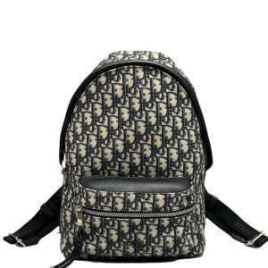 Dior Small Diortravel Backpack Oblique Calfskin Blue Beige