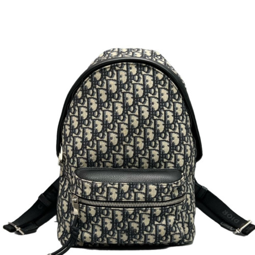 Dior Small Diortravel Backpack Oblique Calfskin Blue Beige