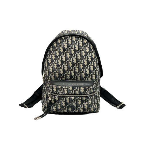 Dior Small Diortravel Backpack Oblique Calfskin Blue Beige