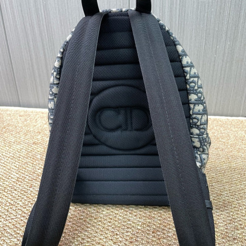 Dior Small Diortravel Backpack Oblique Calfskin Blue Beige