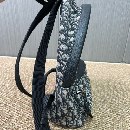 Dior Small Diortravel Backpack Oblique Calfskin Blue Beige
