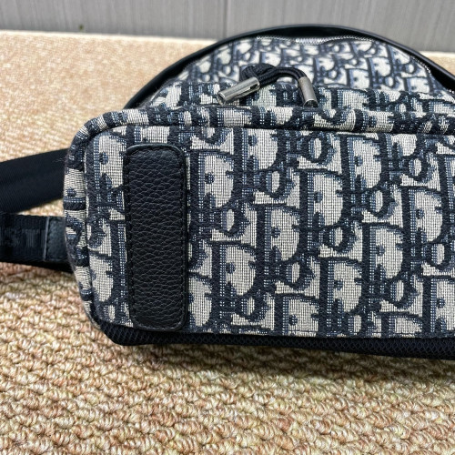 Dior Small Diortravel Backpack Oblique Calfskin Blue Beige
