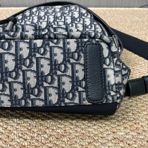 Dior Small Diortravel Backpack Oblique Calfskin Blue Beige