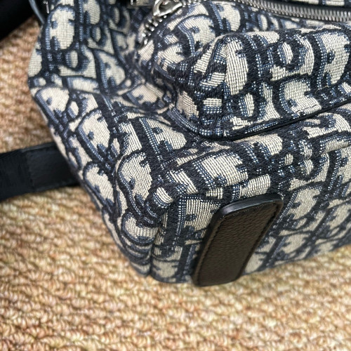 Dior Small Diortravel Backpack Oblique Calfskin Blue Beige