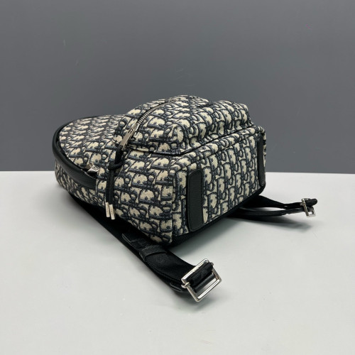 Dior Small Diortravel Backpack Oblique Calfskin Blue Beige