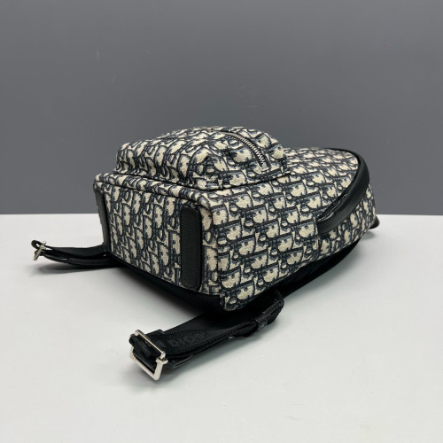 Dior Small Diortravel Backpack Oblique Calfskin Blue Beige