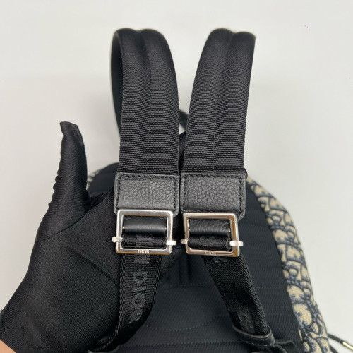 Dior Small Diortravel Backpack Oblique Calfskin Blue Beige
