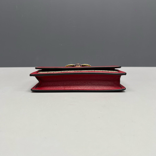 Gucci Queen Margaret Chain Wallet GG Supreme Monogram Beige Red Green Gucci Queen Margaret Chain Wallet GG Supreme Monogram Beige Red Green