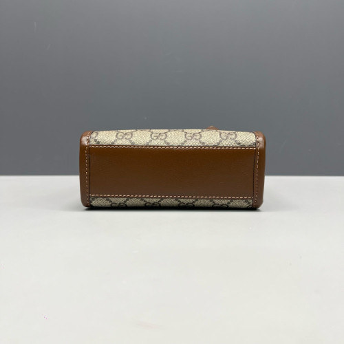 Gucci Mini Retro Interlocking G Tote GG Supreme Monogram Beige Brown