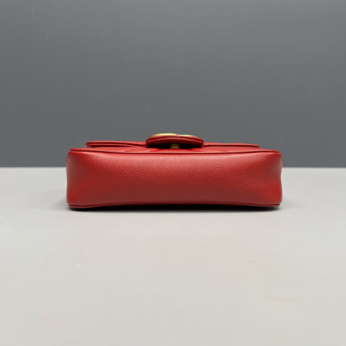 Gucci Matelasse Super Mini GG Marmont Calfskin Red