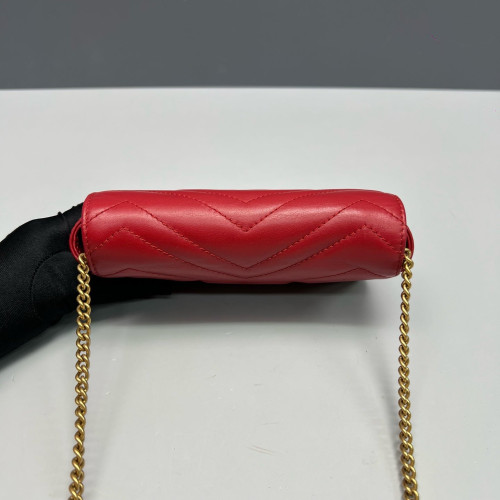Gucci Matelasse Super Mini GG Marmont Calfskin Red