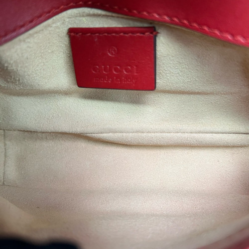 Gucci Matelasse Super Mini GG Marmont Calfskin Red