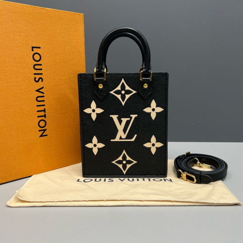 Louis Vuitton Petite Sac Plat Monogram Empreinte Giant Black White