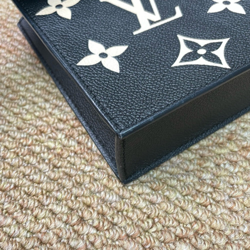 Louis Vuitton Petite Sac Plat Monogram Empreinte Giant Black White