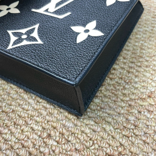 Louis Vuitton Petite Sac Plat Monogram Empreinte Giant Black White
