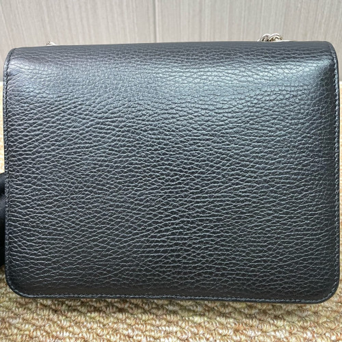 Gucci Small Interlocking G Shoulder Bag Calfskin Black
