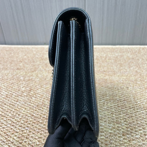 Gucci Small Interlocking G Shoulder Bag Calfskin Black