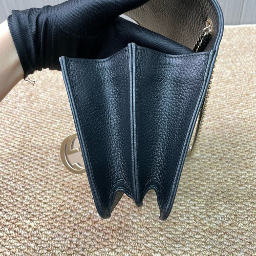 Gucci Small Interlocking G Shoulder Bag Calfskin Black