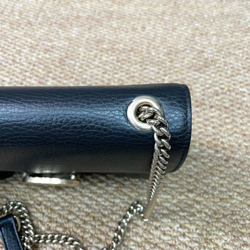 Gucci Small Interlocking G Shoulder Bag Calfskin Black