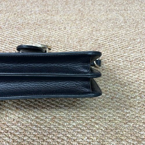 Gucci Small Interlocking G Shoulder Bag Calfskin Black