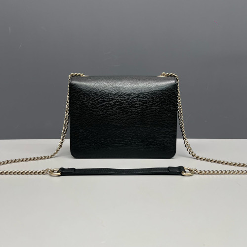Gucci Small Interlocking G Shoulder Bag Calfskin Black
