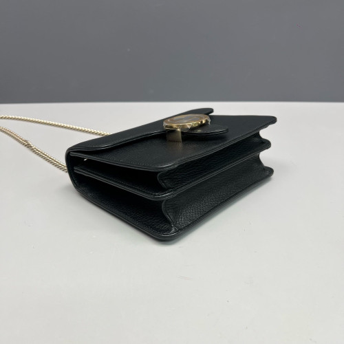 Gucci Small Interlocking G Shoulder Bag Calfskin Black