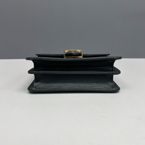Gucci Small Interlocking G Shoulder Bag Calfskin Black