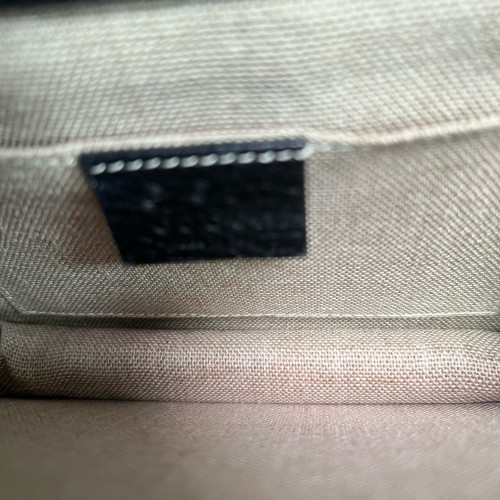Gucci Small Interlocking G Shoulder Bag Calfskin Black