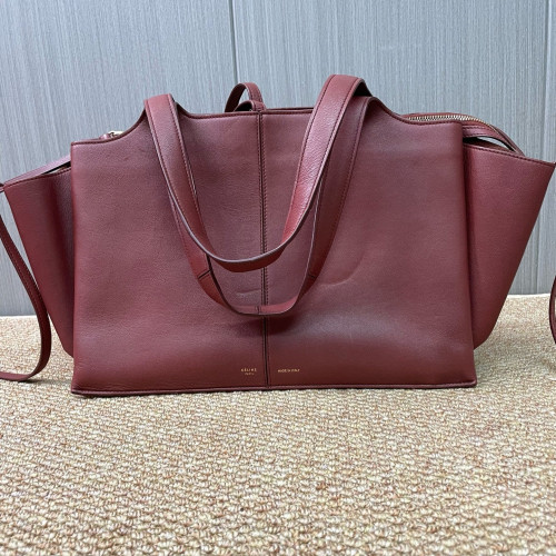 Celine Small Tri-Fold Bag Calfskin Brick Red