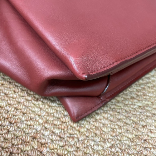 Celine Small Tri-Fold Bag Calfskin Brick Red
