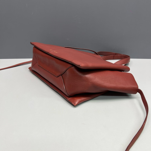 Celine Small Tri-Fold Bag Calfskin Brick Red