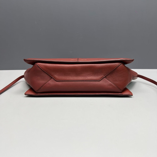 Celine Small Tri-Fold Bag Calfskin Brick Red