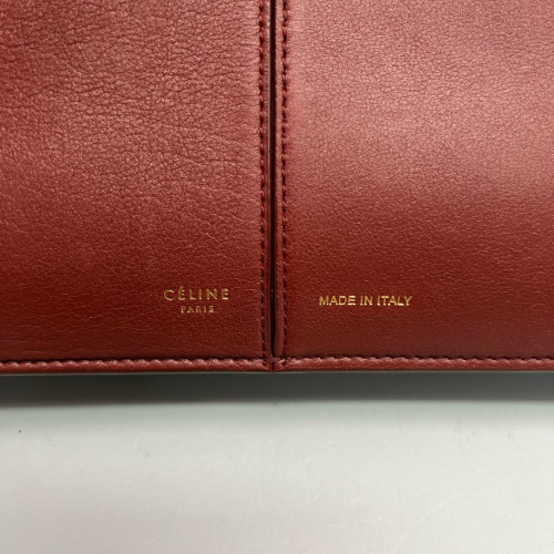 Celine Small Tri-Fold Bag Calfskin Brick Red