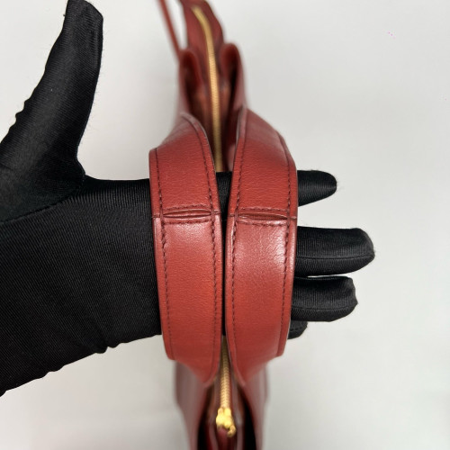 Celine Small Tri-Fold Bag Calfskin Brick Red