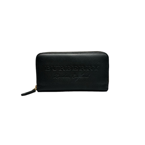 Burberry Zip Around Wallet Calfskin Black