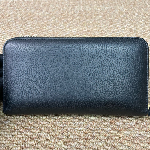 Burberry Zip Around Wallet Calfskin Black