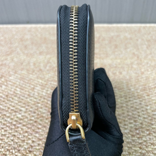 Burberry Zip Around Wallet Calfskin Black