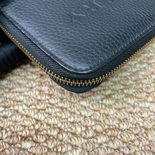 Burberry Zip Around Wallet Calfskin Black