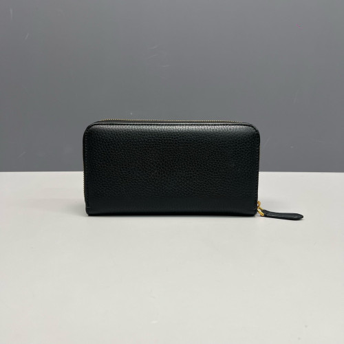 Burberry Zip Around Wallet Calfskin Black