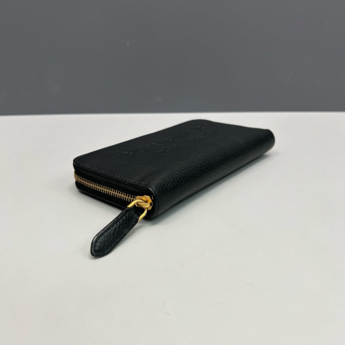 Burberry Zip Around Wallet Calfskin Black